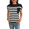 2026 Verano Nuevo Ropa de Mujer Transfronteriza Europea y Americana Amazon Top de Cuello Redondo para Mujer Suéter Casual de Punto Grueso a Rayas