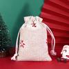 Bolsa de regalo con cordón de algodón y bolsillo para regalo, calendario de Adviento, bolsa colgante para dulces navideños, juego de bolsas de regalo navideñas