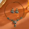 Joyería Vintage de Segunda Mano Juego de Pendientes Colgantes de Diamante y Collar Lujo Accesible Joyería de Alta Gama Transfronteriza para Mujeres