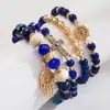 Pulsera de Cruz Bohemio Transfronteriza Ojo del Diablo Pulsera de Cuentas de Vidrio Hecha a Mano Cristal Conjunto de Pulseras Multicapa