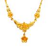 Colar Feminino de Flor Banhado a Ouro 24K Conjunto Nupcial de Casamento Ouro Areia Vietnamita Corrente Latão Banhado a Ouro Corrente Clavicular para Mulheres