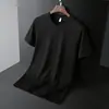 Camiseta Masculina de Alta Qualidade, Luxuosa, Gola Redonda, Amiga da Pele, Sedosa, Elástica, Sensação de Gelo, Seda de Gelo, Manga Curta, Marca Masculina, Uniforme de Equipe