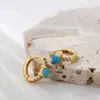 Europa e Estados Unidos item mais vendido clássico moda versátil redondo dourado aço inoxidável zircônia brinco personalizado moderno tarraxa de orelha