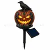 Luz de Calabaza Solar de Halloween - Decoración Impermeable para Jardín Exterior, Luz LED Blanca Cálida, Adecuada para