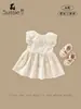 Vestido de Niña Verano Nuevo Estilo Bebé e Infantil Clase A Vestido de Princesa para Bebé Cuello de Muñeca Estampado con Fresas Pequeñas Ropa Infantil