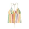 Nuevo Conjunto de Moda de Verano para Mujer: Top sin Mangas Rayado de Cuello Halter Versátil y Pantalones Casuales para Exportación