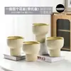Juego de tres macetas de cerámica grandes para uso doméstico, sencillas y creativas, adecuadas para plantas verdes y suculentas, con platillo