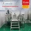 Máquina de emulsificação a vácuo automática tipo plataforma personalizada com bandeja de água, bandeja de óleo, aquecimento elétrico, tanque de emulsificação de alta dispersão de cisalhamento