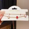 Novo Estilo Chinês Zircônia Acrílico Gota de Óleo Cabacinha Vazada Pulseira Fashionável e Versátil Retrô Luxo Leve Joia de Mão de Alta Qualidade para Mulheres