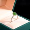 Anillo Geométrico de Plata S925 con Jaspe de Jade Hetian Incrustado Moda Simple Anillo Abierto para Mujer