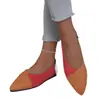 Zapatos planos para mujer transfronterizos, talla grande, primavera y otoño, gamuza, con bloques de color, punta fina, sin cordones, zapatos casuales para mujer