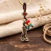 Chaveiro Pingente de Carro Ruyi Mazu de Latão Estilo Étnico Vintage Ornamento de Bolsa Unissex Artesanato Decoração Pequena