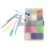 Caja T5 resina hebilla de cuatro piezas alicates de mano de presión traje botón de presión 150 juegos de color manual conveniencia