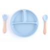 Conjunto Personalizado de Louça de Silicone para Crianças Prato Dividido para Bebê Babador para Bebê Copo de Água Pratos Prato de Jantar Suprimentos para Crianças