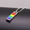 Popular Transfronterizo Seis Rectangular Colorido Joyería Moda Famoso de Internet Simple Pareja Hip-Hop Cadena para Hombre Colgante Collar