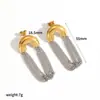 Brincos de Corrente com Franjas Populares Europeus e Americanos em Aço Inoxidável Moda Feminina Elegante High-End Banhados a Ouro 18K