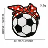 Patches Bordados Criativos de Desenho Animado com Tema de Futebol para Decoração Esportiva, Roupas, Bolsas, Emblemas Termocolantes e Patches de Bordado Elétrico