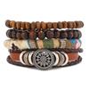 Europa e Estados Unidos cross-border joias simples senhoras mão tecida mão corda masculina pulseira de couro barato atacado pulseira pulseira