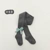 Medias para niños al por mayor color liso algodón medias para niñas lindo moño puntada doble calcetines leggings para niños