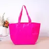 Bolsa Tejida Portátil con Logo Personalizado Bolsa Llamativa Gran Capacidad Impermeable Laminada Elegante Super Publicitaria Bolsa Tejida de PP