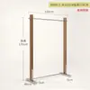 Estante de Exhibición para Tienda de Ropa de Acero Inoxidable con Color Madera Natural Estilo Chino, Soporte de Exhibición Engrosado, Accesorios de Belleza Minimalistas de Moda, Perchero
