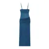 Comércio Exterior Estilo Europeu e Americano Roupas Femininas Verão Novo Sexy Ajustada Retalhos de Malha de Seda Vestido Sem Alças 5039814