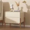 Mesita de noche sin instalación para dormitorio, Gabinete de noche multifuncional minimalista de lujo ligero para el hogar, Gabinete de almacenamiento de estilo crema de alta gama