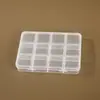 Caja de Almacenamiento de Plástico de 12 Compartimentos, PP Engrosado, Caja Transparente para Joyería de Aretes y Anillos, Caja de Almacenamiento para Accesorios de Uñas, En Stock