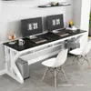 Mesa de estudo dupla estilo taiwanês para estudantes, mesa de computador, mesa de estudo simples para quarto, mesa de escritório moderna para casa