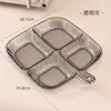 Plato de Cena Compartimentado Cocina Hogar Jengibre Ajo Condimento Bandeja de Almacenamiento Multifuncional Plato de Empaque para Frutas Bandeja de Preparación de Alimentos