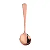 Amazon Transfronterizo Acero Inoxidable 410 Cuchara Redonda Pequeña Moderna Cuchara de Sopa Gruesa Colorida Cuchara de Arroz para Hogar Niños Cuchara de Café