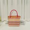 Bolsa Tote Cesta Artesanal Tailandesa de Grande Capacidade Lembrança Bolsa Tote Bolsa Tecida Bolsa de Mão Bolsa Balde Bolsa Feminina