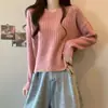 Nueva Camiseta Base de Punto Acanalado Versátil y Sencilla para Otoño/Invierno 2026, Suéter Pulóver de Cuello en V Adelgazante para Mujer