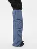 Pantalones de trabajo retro unisex estilo americano de alta gama, con un moderno diseño multibolsillos, corte holgado, pierna ancha y estilo casual para hombre