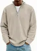 2026 Amazon Nuevo Otoño Camisas Casuales para Hombre Cuello Alto Cremallera Pana Manga Larga Camisa Polo para Hombre