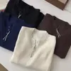 Suéter de punto con cuello redondo y media cremallera, estilo coreano, simple, casual, versátil, para mujer, holgado, casual, versátil, top K70