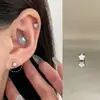 Unhas de Osso de Orelha Estrela Pequena de Opala Colorida Aço Titânio Unhas de Orelha Coração Unhas de Cartilagem Estrela para Furos na Orelha