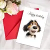 Transfronterizo Nuevo Tamaño Grande 1 Perro Lindo Tarjeta de Felicitación de Cumpleaños Feliz Juego de Sobres Dibujo Animado Interesante Tarjeta de Bendición DIY