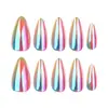 Revestimento colorido para unhas artísticas, unhas curtas de amêndoa, atacado de unhas vestíveis transfronteiriças na Europa e nos Estados Unidos