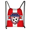 Bolsa com Cordão para Futebol da Copa do Mundo Transfronteiriça de 2026 com Estampa do Logo da Equipe, Mochila com Cordão de Poliéster, Bolsa de Armazenamento de Grande Capacidade