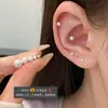 Pendientes de Tornillo Pequeños de Perla y Acero de Titanio para Mujeres con Orejas Perforadas, Pendientes de Tornillo Coclear, Pequeños, Exquisitos y Sencillos