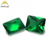 Rectangular ángulo recto nano Wuzhou gema artificial verde nano piedra desnuda anillo de fondo puntiagudo joyería con piedra DIY