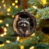 Novos Enfeites Decorativos Transfronteiriços Enfeites de Presente de Natal Coruja Guaxinim Enfeites de Natal em Acrílico Árvore de Natal