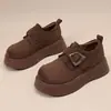 Zapatos Birkenstock de suela gruesa para mujer, nueva colección otoño 2026, mocasines de gamuza, sencillos, aptos para personas menudas, casuales, versátiles y antideslizantes