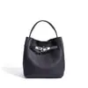 2026 Bolsas de Cesta Nuevas para Viajes de Principios de Primavera Diseño Simple Bolso de Hombro Cruzado Bolso Cubo de Cuero Genuino para Mujer