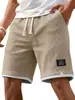 2026 Amazon Europa Verano Hombres Nuevo Casual Diario Waffle Color de Contraste Bordado Holgado Shorts