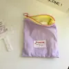 Bolsa de Maquillaje Portátil para Viajes, Bolsa de Almacenamiento de Lápices Labiales y Cosméticos con Bloques de Color Macarrón, Bolsa Simple con Cremallera de Alto Valor