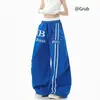Pantalones Casuales con Estampado de Letras para Exteriores para Hombres y Mujeres, Pantalones Largos Deportivos Ligeros Transpirables Retro de Verano, Pantalones de Pierna Ancha Sueltos de Marca de Moda