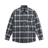 Camisa de Manga Larga a Cuadros de Contraste Cepillada Holgada Estilo Retro Americano Nueva Otoño 2026 para Hombre Yidao Vintage