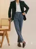 Pantalones Rectos de Cintura Alta Estilo Retro Nápoles Otoño e Invierno Estilo Japonés Casual Denim Lavado Resistente